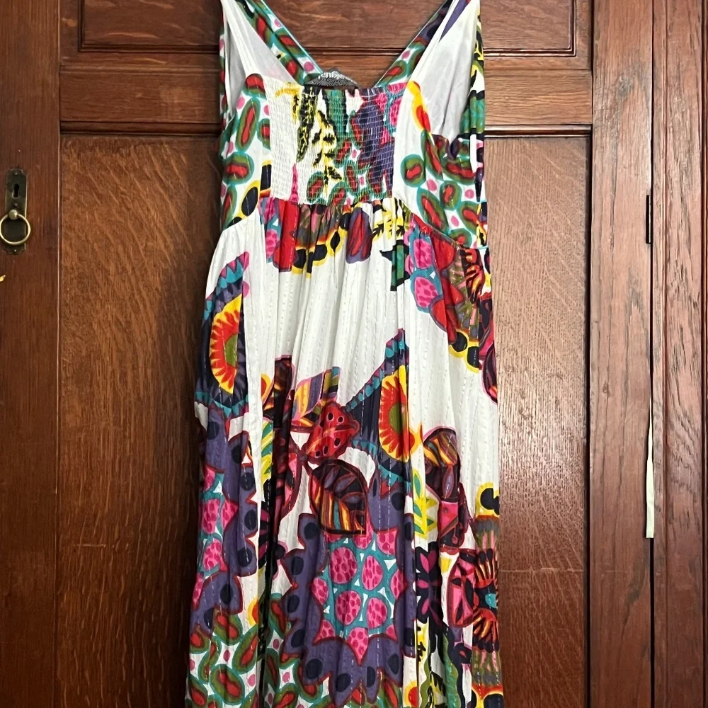 Rare DESIGUAL Mapuche Colorful Boho Strappy Floral Maxi Sundress-MEDIUM/SZ 40 - Picture 3 of 14